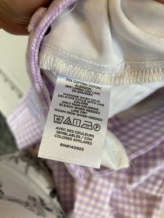 LOFT Pants Lavender and White Gingham Trousers Size 6 - Picture 5 of 5
